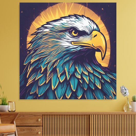 Majestic Bald Eagle Canvas Afdruk (Insitu (Woonkamer))
