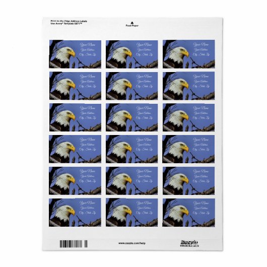 Majestic Bald Eagle Etiket (Full Sheet)
