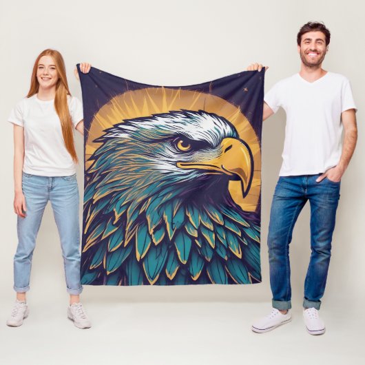 Majestic Bald Eagle Fleece Deken (In situ)