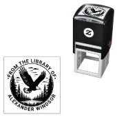 Majestic Bald Eagle Flying #5 Library Boeknaam Zelfinktende Stempel (In situ)