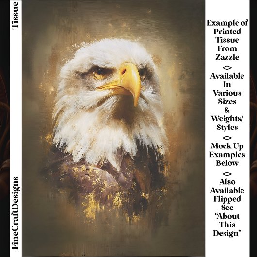 Majestic Bald Eagle, Olie Stijl Art EF5R Decoupage Tissuepapier