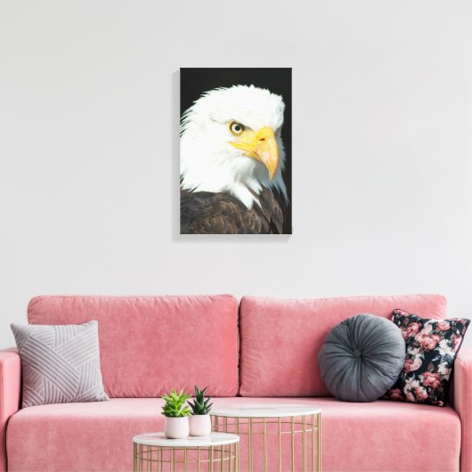 Majestic Bald Eagle Portret Canvas Afdruk (Insitu (Woonkamer))