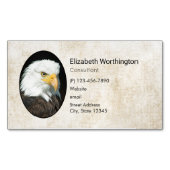 Majestic Bald Eagle Portret Visitekaartje Magneet (Voorkant)