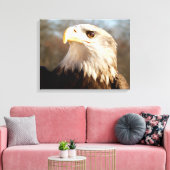 Majestic Bald Eagle Profiel Canvas Afdruk (Insitu (Woonkamer))
