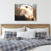 Majestic Bald Eagle Profiel Canvas Afdruk (Insitu (Slaapkamer))