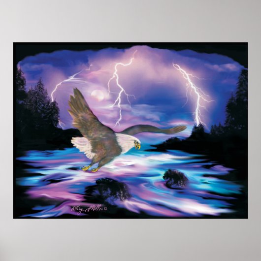 Majestic Bald Eagle Soaring Poster (Voorkant)