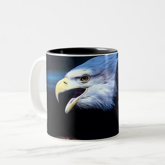 Majestic Bald Eagle Tweekleurige Koffiemok (Voorkant links)