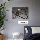 Majestic Bald Eagle Volle Maan - Wildlife Art Canvas Afdruk
