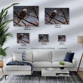 Majestic Bald Eagle Volle Maan - Wildlife Art Canvas Afdruk