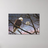 Majestic Bald Eagle Volle Maan - Wildlife Art Canvas Afdruk (Voorkant)
