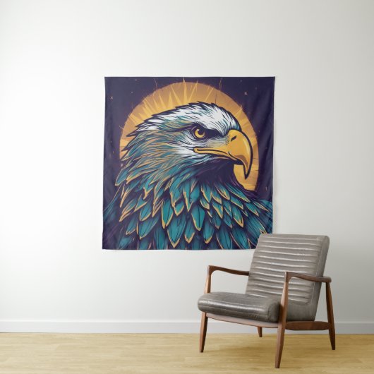 Majestic Bald Eagle Wandkleed (In situ)