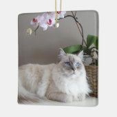 Majestic Balinese Cat Keramisch Ornament (Links)
