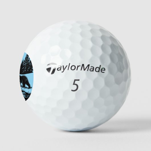 Majestic Bear by the Pond Golf Balls Golfballen (Logo)