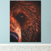 Majestic Bear Portrait Art – Close-Up Wild Animal Canvas Afdruk (Insitu (Houten vloer))