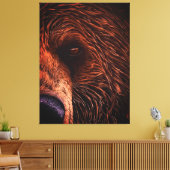 Majestic Bear Portrait Art – Close-Up Wild Animal Canvas Afdruk (Insitu (Woonkamer))