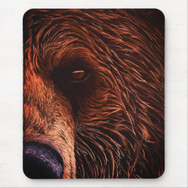 Majestic Bear Portrait Art – Close-Up Wild Animal Muismat