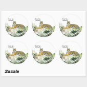 Majestic Bedreigde Bengaalse Tijger Handbeschilder Ronde Sticker (Vel)