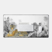 Majestic Bedreigde Bengaalse Tijger Waterverf Bureaumat (Keyboard & Muis)