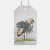 Majestic Bedreigde Grijze Kroonkraan Cadeaulabel (Voorkant)