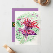 Majestic Bee Balm Notitiekaartje (Voorkant / Achterkant in situ)