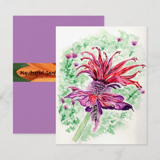 Majestic Bee Balm Notitiekaartje (Voorkant / Achterkant)