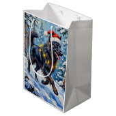 Majestic Belgian Shepherd Snow Forest Christmas Medium Cadeauzakje (Achterkant Gekanteld)