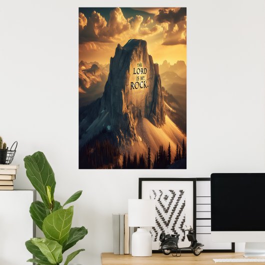 Majestic Berg: De Heer is mijn rots Poster (Thuiskantoor)