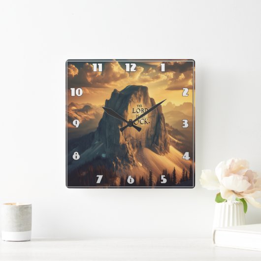 Majestic Berg: De Heer is mijn rots Vierkante Klok (Huis)