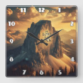 Majestic Berg: De Heer is mijn rots Vierkante Klok (Voorkant)