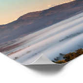 Majestic berg Triglav met mist in valley Poster (Hoek)