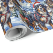 Majestic Bernese Mountain Dog Alpine Christmas Cadeaupapier (Rol Hoek)