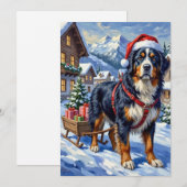 Majestic Bernese Mountain Dog Alpine Christmas Feestdagenkaart (Voorkant / Achterkant)