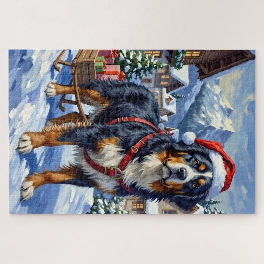 Majestic Bernese Mountain Dog Alpine Christmas Legpuzzel (Horizontaal)