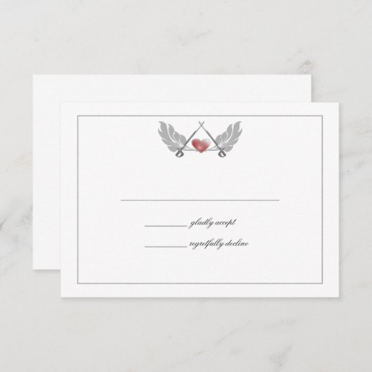 Majestic Bewaakte Hart Wedding Response Kaart (Voorkant / Achterkant)