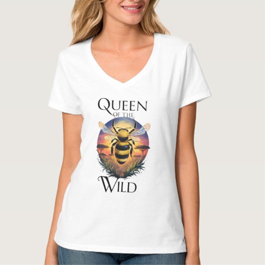 Majestic Bijen: Koningin van het Wilde T-shirt (Voorkant)