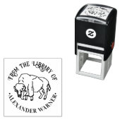 Majestic Bison Buffalo #5 Bibliotheek Boeknaam Zelfinktende Stempel (In situ)