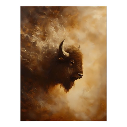 Majestic Bison, Buffalo Poster (Voorkant)