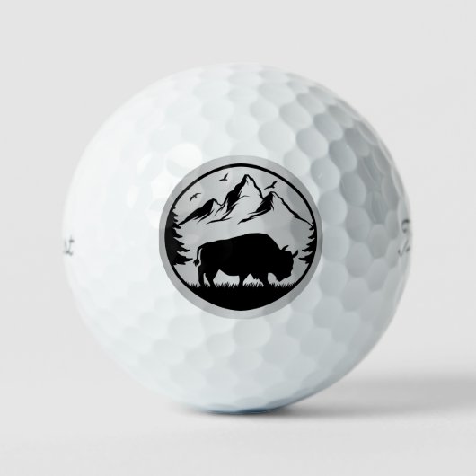 Majestic Bison Silver Accent Golf Balls Golfballen (Voorkant)