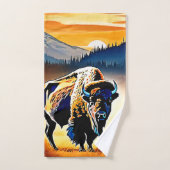 Majestic Bison Sunset Bad Handdoek (Handdoek)