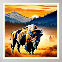 Majestic Bison Sunset