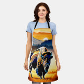 Majestic Bison Sunset Schort (Gedragen)