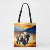 Majestic Bison Sunset Tote Bag (Voorkant)