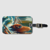 Majestic Bison Wading Bagagelabel (Voorkant (horizontaal))