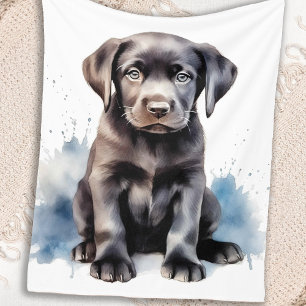 Majestic - Black Dog Art - Black Labrador Fleece Deken