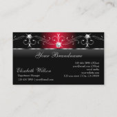 Majestic Black en Red Squiggled Jewels met Logo Visitekaartje (Achterkant)