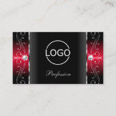 Majestic Black en Red Squiggled Jewels met Logo Visitekaartje (Voorkant)