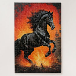 Majestic Black Horse Puzzle Legpuzzel