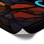 Majestic Black Panther Glas in lood Mozaïek Kunst Poster (Hoek)