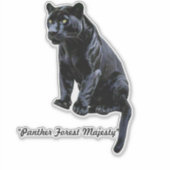 Majestic Black Panther in het bos Sticker (Voorkant)