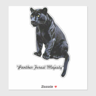 Majestic Black Panther in het bos Sticker